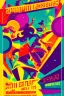 Placeholder: nostalgic Blast from the Past rave party poster cheerfull disney abstract