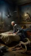 Placeholder: Bosch nightmares paining style Title:a digital weightartistic photography, photorealistic concept art, soft natural volumetric cinematic perfect light, chiaroscuro, award-winning photograph, masterpiece, oil on canvas, Raphael, Caravaggio, Greg Rutkowski, people, beksinski, Giger
