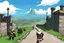 Placeholder: [wii No More Heroes style with thick lines] When the last huddled village fell behind him, Conan left the road, which was beginning to bend toward the northwest, toward the distant passes. To keep to the road would mean to pass by border towers, still garrisoned with armed men who would not allow him to pass unquestioned.