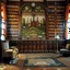 Placeholder: A library with fairytale books tapestry painted by Bishop Odo