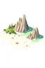 Placeholder: minimal holistic realistic beautiful beach with high rocks with view from the upper angle