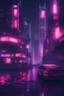 Placeholder: A realistic photo of a cyberpunk cityscape at night characterized by a vivid and neon lit urban environment. High quality. High resolution.