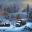 Placeholder: dwarves constructs a oil tanker in winter landscape