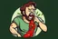 Placeholder: a man eating the strongest chili pepper in the world and screams in pain and cries, cartoon style