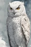 Placeholder: ink wash and watercolor full body illustration of a hybrid Snowy Owl girl with highly detailed feathers and facial features in the comic book style of Bill Sienkiewicz and Jean Giraud Moebius, with a fine art aesthetic, highly detailed , 4k UHD cinegraphic quality