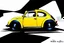 Placeholder: volks wagen beetle , classic model, paint shining yellow and black, big wheels, aerodinamic kit, rendering pixar style, tiny fashion