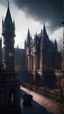 Placeholder: the capital of a powerful empire made up of immense Victorian-style buildings and a large Gothic castle, Dark Soul's, Medieval Gothic, Noir, Stunning Portrait, Dynamic Photo, Vivid and richly saturated colors, intricate details, cinematic atmosphere, immersive , global lighting, intricate shadows, reflections, Octane rendering, hyper-realistic, unrivaled detail, 8K resolution, groundbreaking, epitome of concept art, sharp focus, dynamic