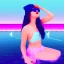 Placeholder: Vaporwave pool girl