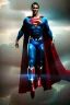 Placeholder: Cinematic view, hyper realist, hyper detailed, intricated, heroic, awesome, incredibly handsome black man as superman, floating red cape, movie costume, by greg rutkowski, artgerm, wlop, vallejo