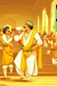 Placeholder: Birbal’s son volunteers to answers these questions in the court in place of Birbal. To answer the first question, Birbal’s son ordered a cup of milk and sugar and mixed them.