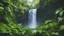 Placeholder: a waterfall surrounded by lush vegetation.