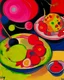 Placeholder: Magenta psychic pancakes painted by Wassily Kandinsky