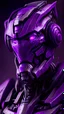 Placeholder: robot portrait ultra realistic, purple colors