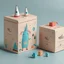 Placeholder: A package design for a new line of toy named 'Null hypothesis' that is playful and whimsical. - - style cute