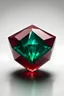 Placeholder: A distinctive red diamond stone with a single-colored background and inside the stone is a complex emerald-colored Ethereum symbol. On the edge of the stone is English, the color of the Kenzal stone