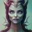 Placeholder: Portrait of old wiched " enchantress Morgan" with and mid-12th century elegant apparel.extremely detailed face,black clear Big eyes,perfectly centered image,intricate detail.korra character face style.and Kilian Eng art color. with black maleficent style horns