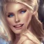 Placeholder: belle femme blonde souriante aux yeux bleus