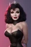 Placeholder: Joan Collins as evil queen in black leather, leather, busty, cleavage, angry, stern look. character design by cory loftis, fenghua zhong, ryohei hase, ismail inceoglu and ruan jia. unreal engine 5, artistic lighting, highly detailed, photorealistic, fantasy