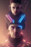 Placeholder: cyberpunk, head, men, portrai, tron