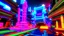 Placeholder: Image of a funky neon jass themes futuristic minecraft