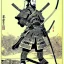 Placeholder: Dibujo de Samurai con estilo de Utagawa Kuniyoshi