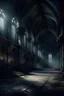 Placeholder: dark fantasy art of a medieval abandoned hall