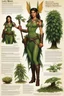 Placeholder: character concept sheet with AD&D statistics and characteristics, [illustration by Larry Elmore] playable class of vegetal shape shifting faerie