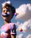 Placeholder: Ultra realistic clouds sky scene, medium shot view, portrait, sweet Childs, free jumping flying, trinkets, monster hair, jelly beans, balls, smile, happy, Peter Pan style, inflatable color clothing, extreme, wind, clouds sea, 20,000 feet altitude, stratosphere, soft color, highly detailed, unreal engine 5, ray tracing, RTX, lumen lighting, ultra detail, volumetric lighting, 3d, finely drawn, high definition, high resolution.