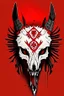 Placeholder: wolf skull with simple red tribal war paint on it