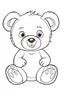 Placeholder: outline art for cute baby bear coloring page for kids, white background, sketch style, full body, only use outline, cartoon style, clean line art, no shadows, clear and well outlined