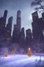 Placeholder: Central park, Realistic night christmas, snow, 4k, big tree christimas, intricate, bump