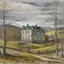 Placeholder: A gray plain with plaid pattern painted by Maurice Utrillo