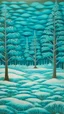 Placeholder: A cyan snowfield with evergreen trees designed in Heidrun manuscripts painted by Edward Hicks