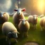 Placeholder: TEN SHEEP, volumetric light high details psychedelic background