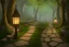 Placeholder: wooded stone lantern path