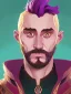 Placeholder: Portrait of a 40 year old strange gay wizard