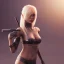 Placeholder: Cyberpunk, blonde girl in ninja outfit holding katana, unreal engine 5, octane render,cinema4d, dynamic lighting, 8k, redshift render, highly, hyperrealism ultra detailed, hyper realistic.