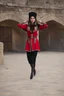 Placeholder: full body azeri lady in folk costum,short hair