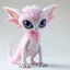 Placeholder: extraterrestrial being, female, pastel pink feathery fur covered body, large lavender eyes, long feathery tail, alien, intricately designed, highly detailed