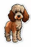 Placeholder: sticker with brown agility poodle