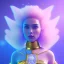 Placeholder: A portrait of a crystalised blue pink extraterrestrial, gold, diamonds, sunny background, atmospheric, realistic, unreal engine, 8k. Cinematic lighting, octane render.