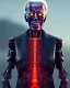 Placeholder: Terminator, Joe Biden as a Terminator,skeleton, evil, 8k, red glowing eyes, battle in background