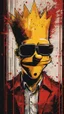 Placeholder: A ultra realistic poster of Bart Simpson in the red matrix , by Daniel Castan :: Carne Griffiths :: Andreas Lie :: Russ Mills :: Leonid Afremov, dark background, high detail