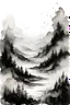 Placeholder: black and white watercolor drawing The haze