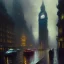 Placeholder: Skyline,Piccadilly, Gotham city ,Neogothic architecture,by Jeremy mann, point perspective,intricate detail, Jean Baptiste Monge