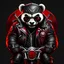 Placeholder: angry gangster panda wearing leather jacket riding harley davidson, agry red eyes, full body, full detail, no background color.