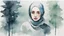 Placeholder: Water color Painting. Minimal. hijab. Iran. new yorker design.