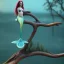 Placeholder: mermaid sits on the tree branch