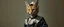 Placeholder: amish space alien lynx dressed in amish outfit, painted by Rembrandt, Escher and Giger and some anime genious
