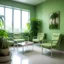 Placeholder: Jungle, Salle d'attente, hôpital, chaises vert es pastel,